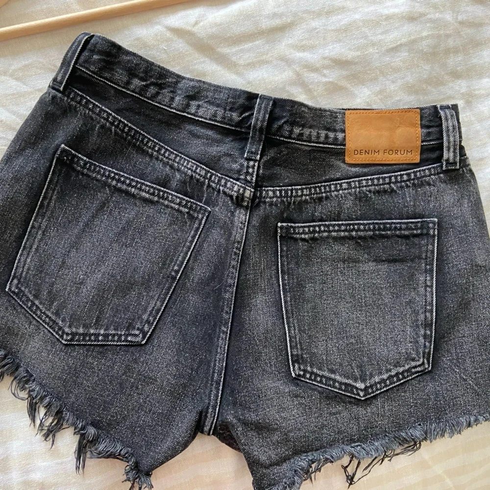 Denim Forum Aritzia black distressed jean short - Picture 6 of 6